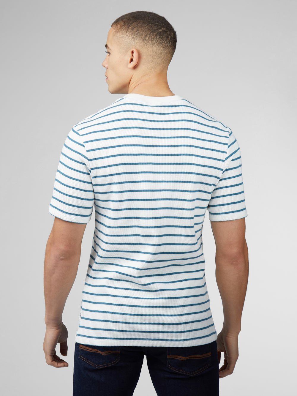 Ben Sherman Signature Waffle Stripe T-Shirt White | NADXO-5780