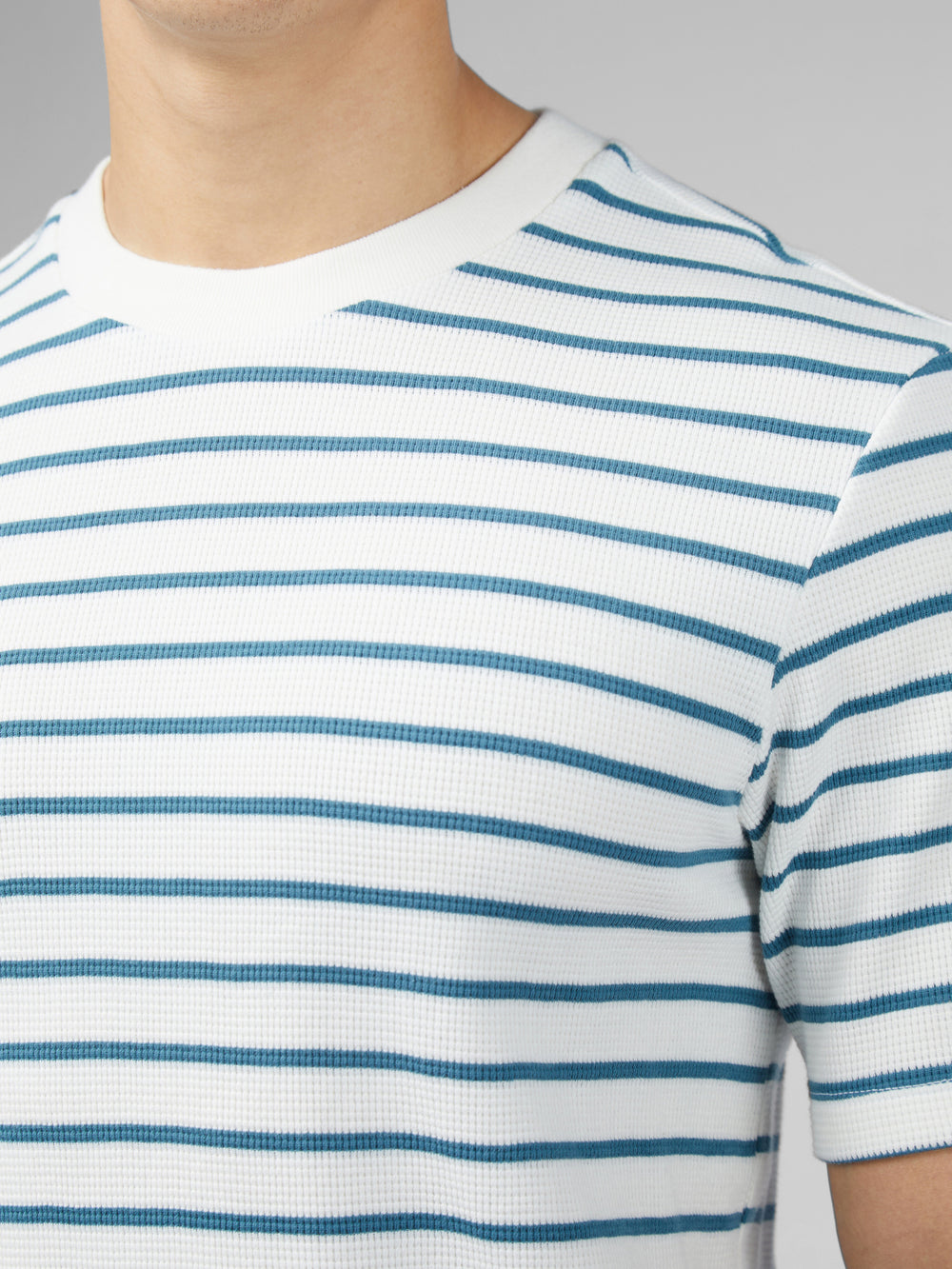 Ben Sherman Signature Waffle Stripe T-Shirt White | NADXO-5780