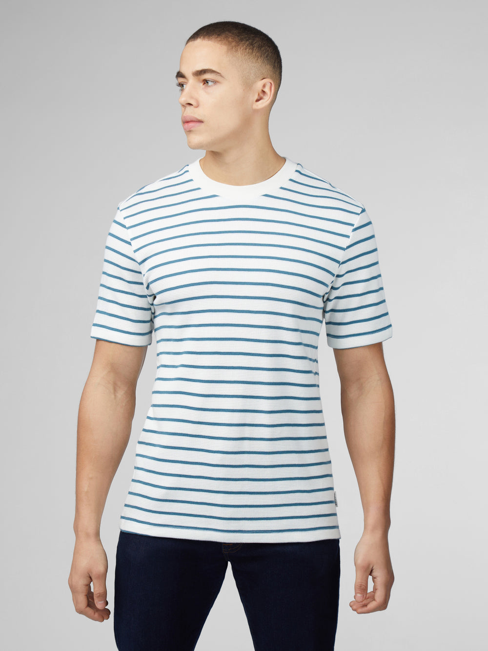 Ben Sherman Signature Waffle Stripe T-Shirt White | NADXO-5780