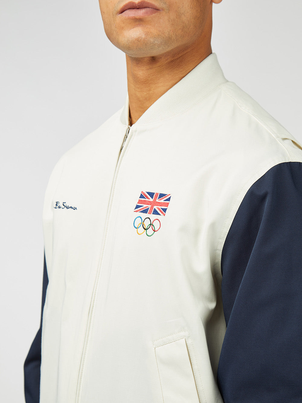 Ben Sherman Team GB Commercial Bomber Jackets White | BECWA-6790