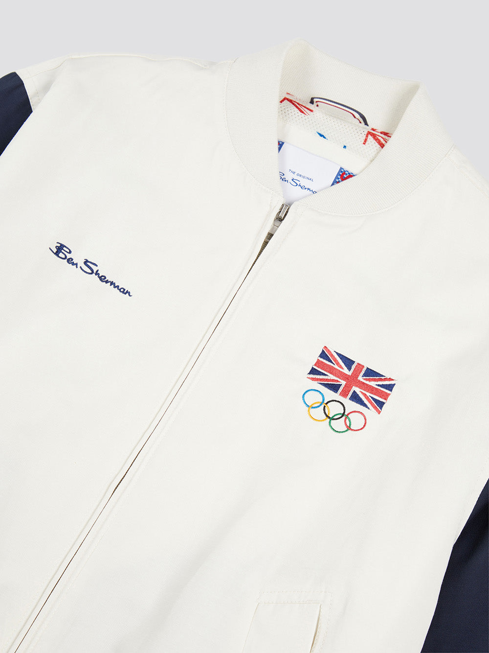 Ben Sherman Team GB Commercial Bomber Jackets White | BECWA-6790