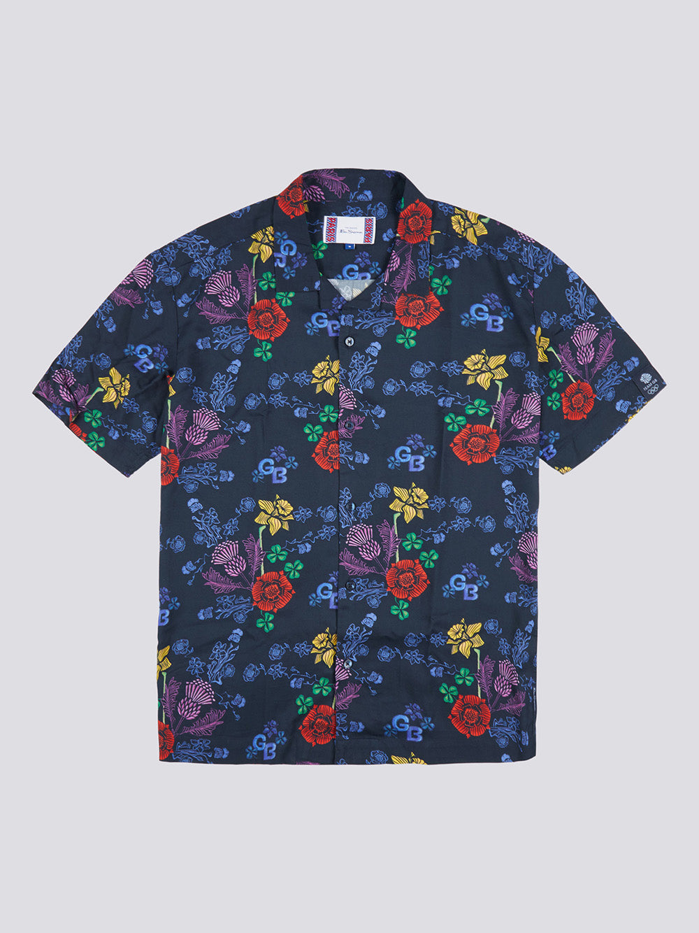 Ben Sherman Team GB Floral Shirts Navy | MVOYG-7360