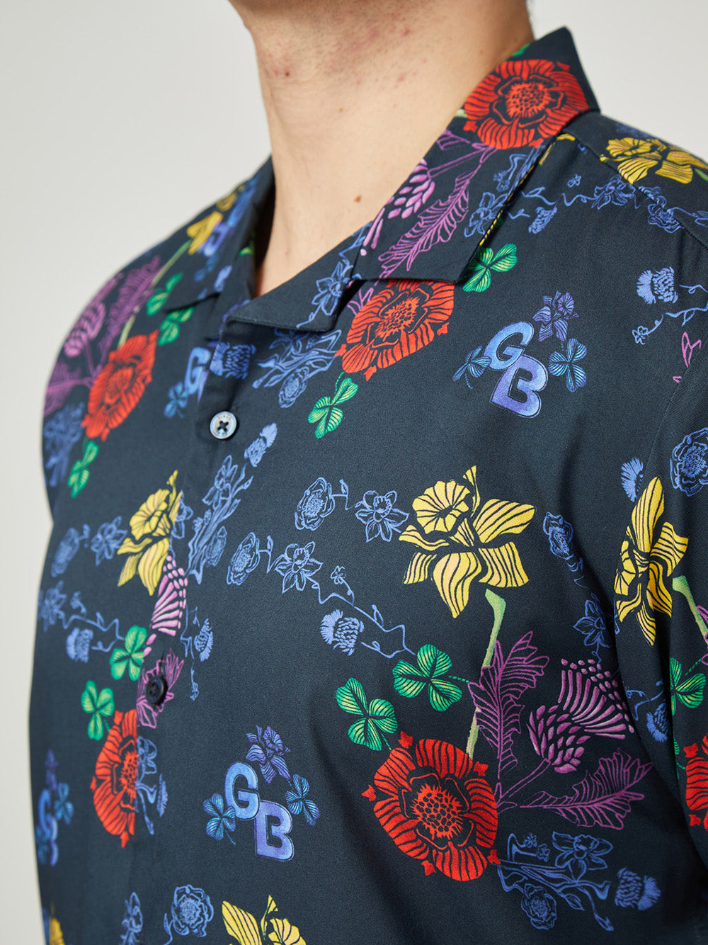 Ben Sherman Team GB Floral Shirts Navy | MVOYG-7360