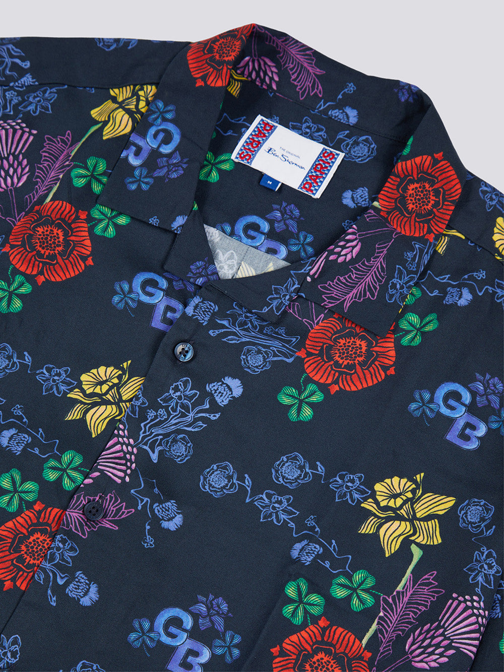 Ben Sherman Team GB Floral Shirts Navy | MVOYG-7360