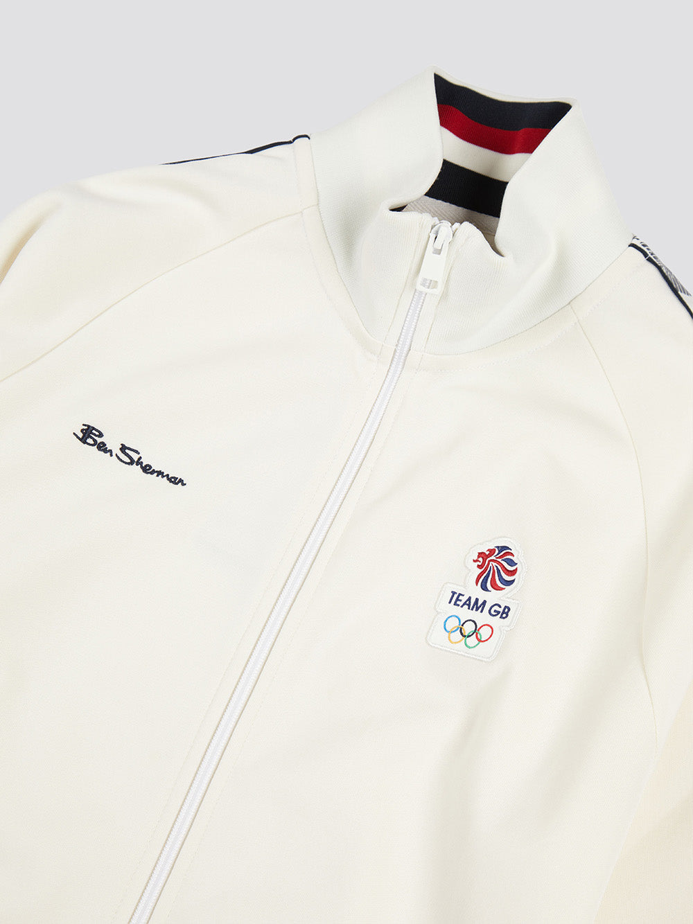 Ben Sherman Team GB Taped Track Top Jackets White | VLYQM-7589