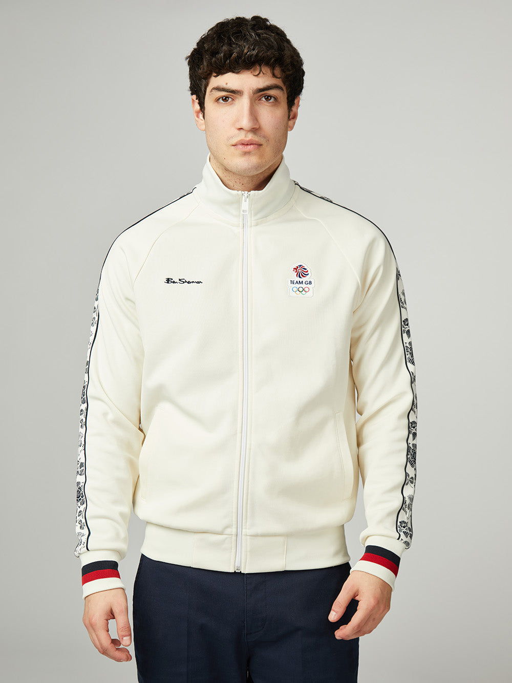 Ben Sherman Team GB Taped Track Top Jackets White | VLYQM-7589