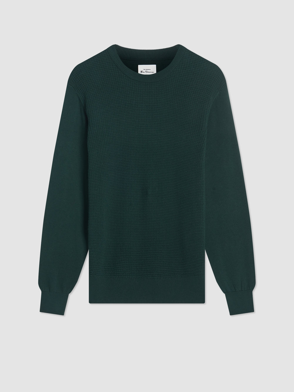 Ben Sherman Textured Crewneck Knitwear Dark Green | NWPSH-2940