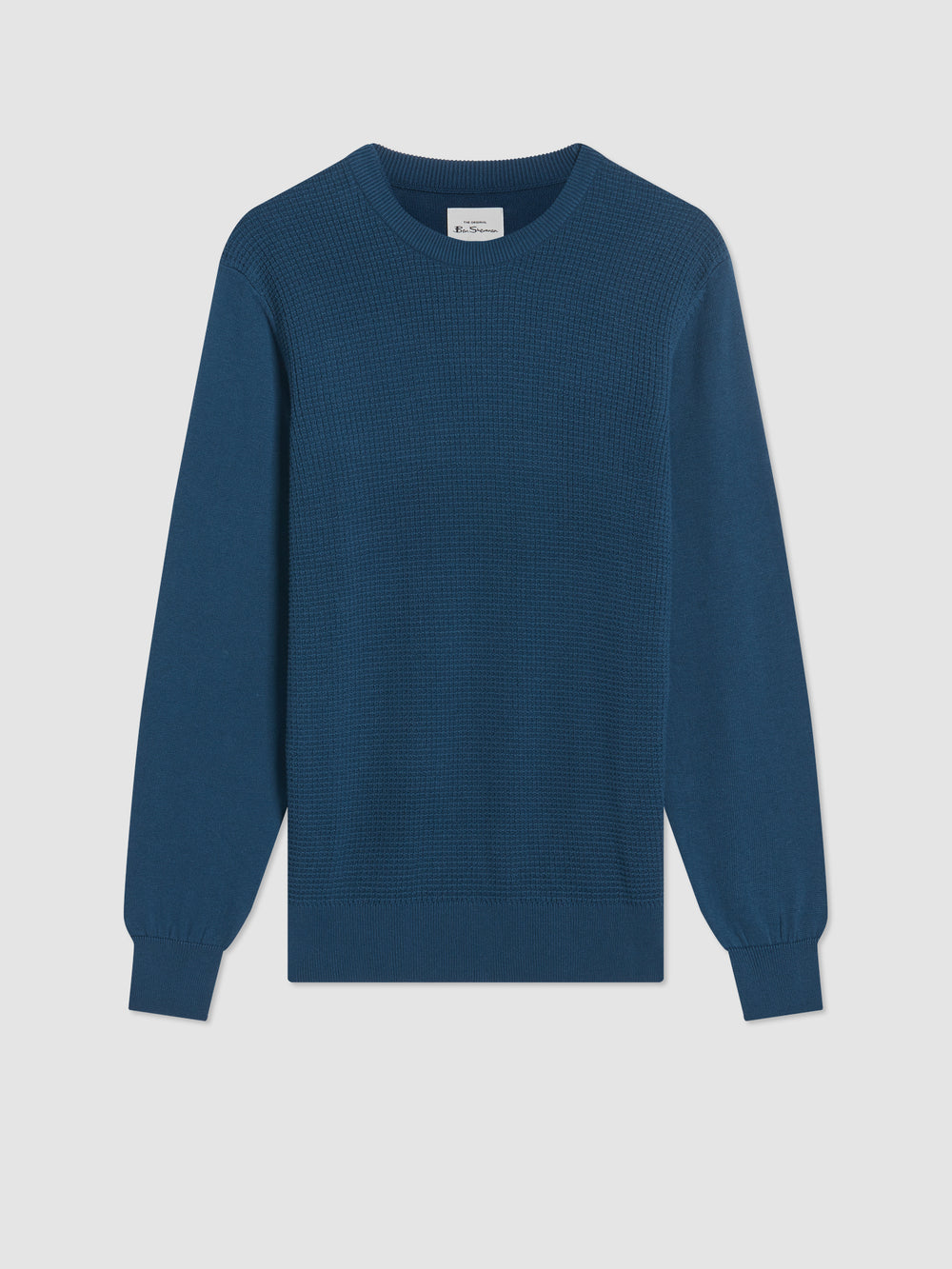 Ben Sherman Textured Crewneck Knitwear Indigo | JNUOF-2946