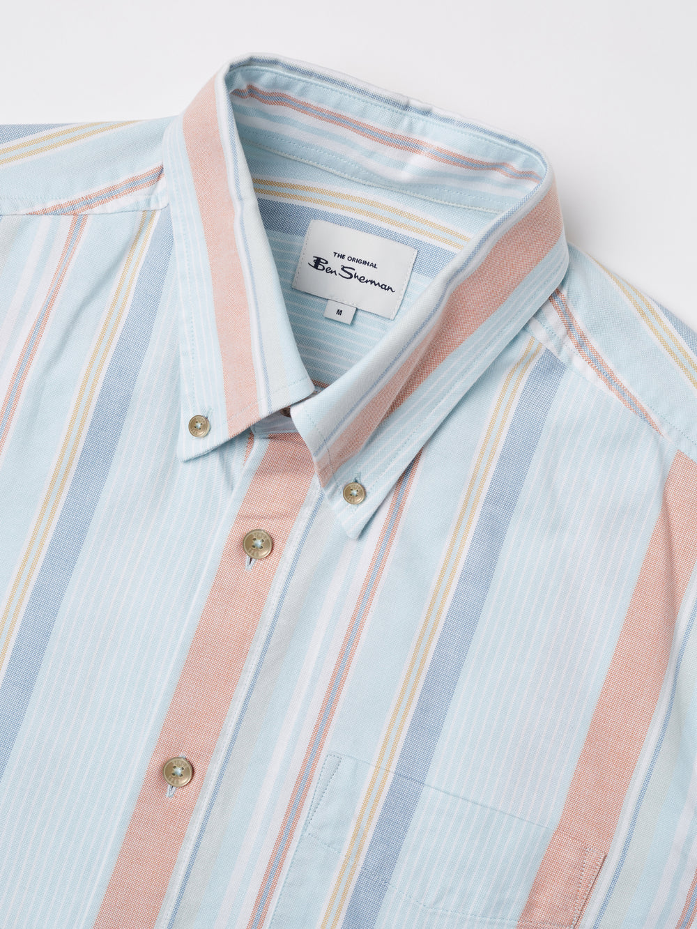 Ben Sherman The Oxford Ivy Stripe Long-Sleeve Shirts Blue | KVJAN-7586