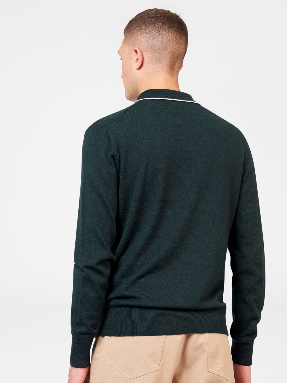 Ben Sherman Tipped Merino Polo Neck Sweaters Dark Green | EIKVC-8412