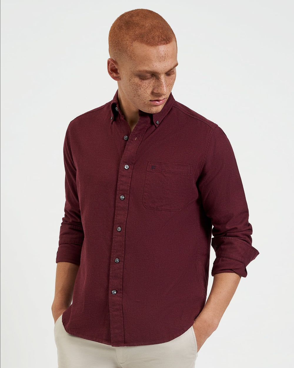 Ben Sherman Uniform Flannel Shirts Burgundy / Navy / Beige | COHIF-7691