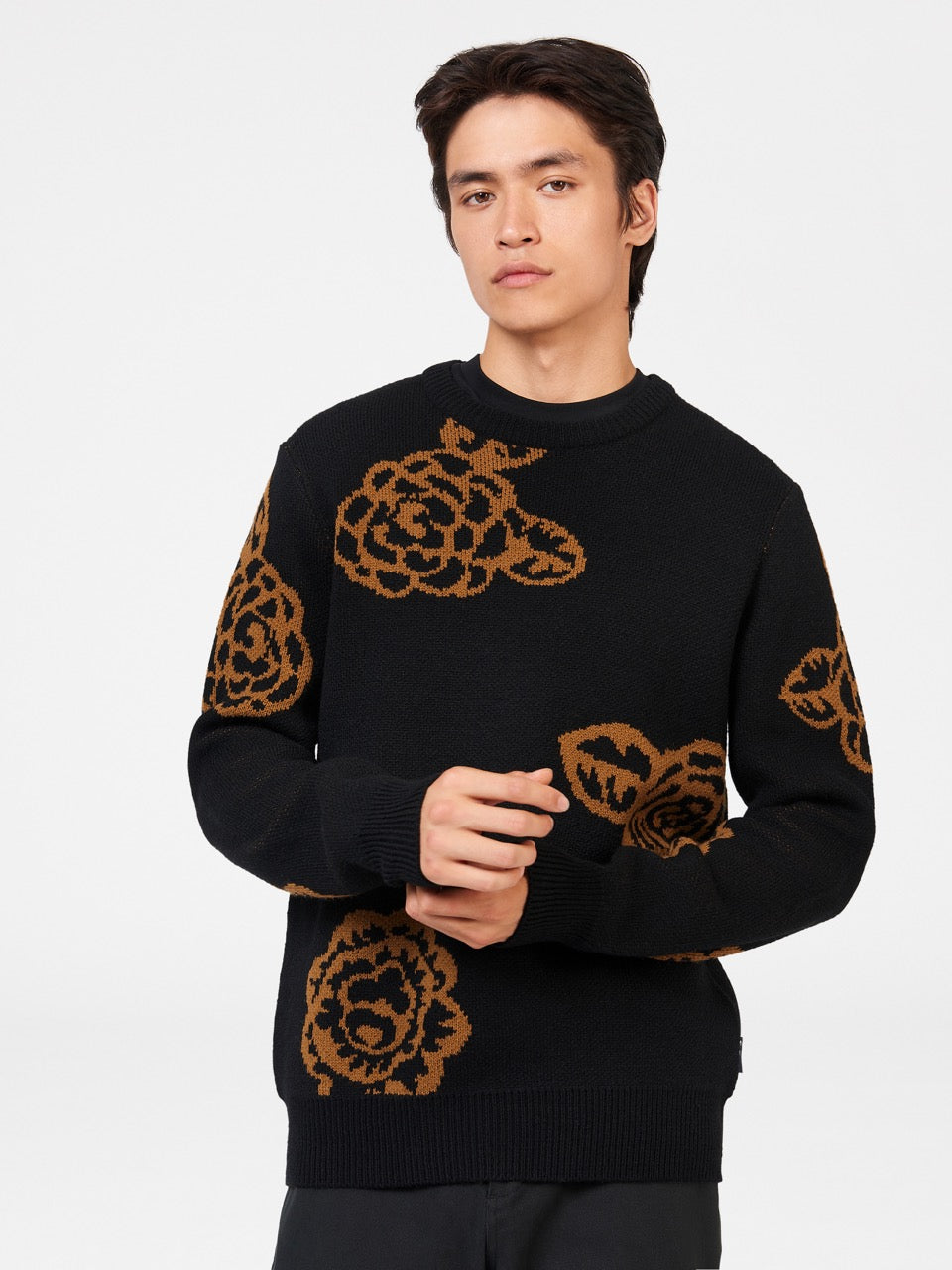 Ben Sherman Winter Floral Knitwear Black | XGZNF-5029