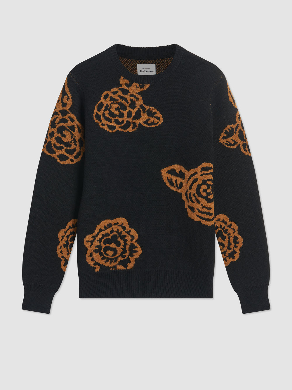 Ben Sherman Winter Floral Knitwear Black | XGZNF-5029