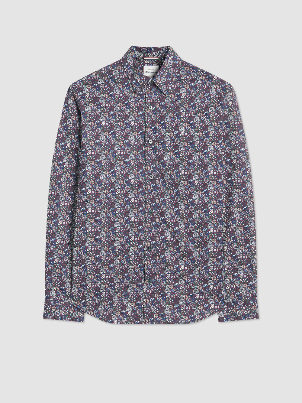 Ben Sherman Winter Floral Shirts Purple | HGPNJ-4061