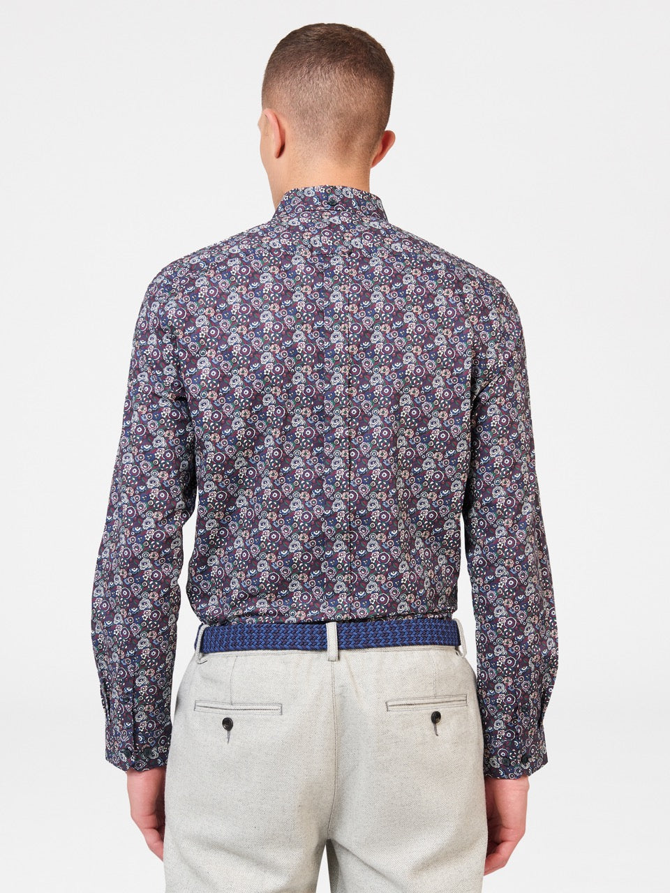 Ben Sherman Winter Floral Shirts Purple | HGPNJ-4061